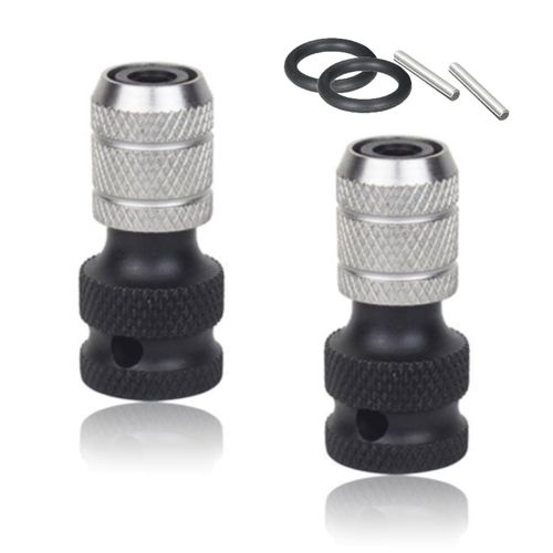 2 PCS Electric Wrench Converter | 1/2" Square Drive to 1/4" Hex Socket Adapter for Impact & Air Wrench, Quick release | Chuck adapter | Ratchet, Wrench & Impact Tool Compatible