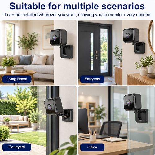 Color Night Vision Indoor or Outdoor Camera (Black), IP65 weather resistant, motion detection alerts, two-way audio