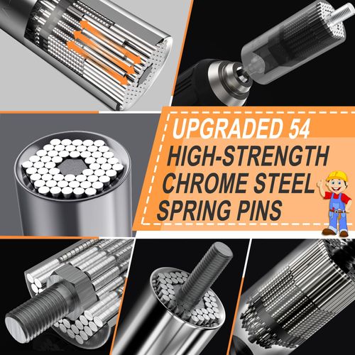 Super Universal Socket Tool, 7-19mm Universal Socket Wrench Set, Gator Grip with Power Drill Adapter Set, Valentine's Day Gift, Ideal Cool Gadgets for Birthday Gifts for Men Dad Husband