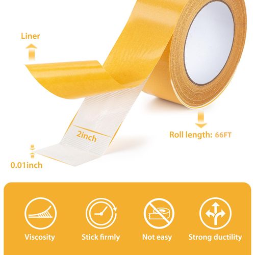 Heavy-Duty Double-Sided Duct Tape, Strong Adhesive, Waterproof, Removable, No Residue, Ideal for Carpet, Wallpaper, Home Use