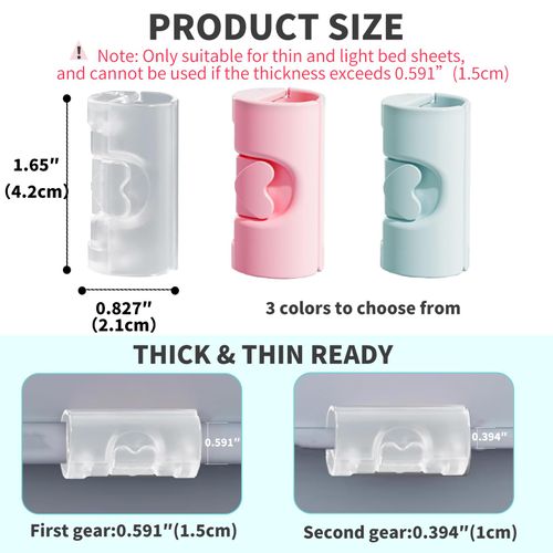 18PCS Larger Bed Sheet Grippers with Two Gear for Bed Sheet Holder,Duvet Cover Clips,Durable Bed Sheet Clips Keep Sheets Snug for Mattresses with Raised Edge,Fitted Sheet Clips(Clear)