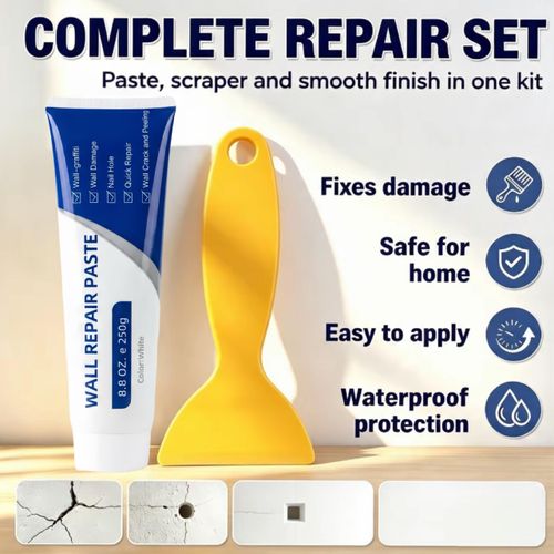 Home Drywall Patch Repair Kit - 250g Quick-Dry Mending Agent, Heavy-Duty Sealant for Concrete Repair, Instant-Grab Water-Resistant Adhesive Caulk, Self-Adhesive Fast-Fix Paste