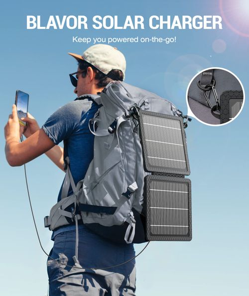 Foldable Camping Solar Panel - 10W IP65 Waterproof Portable Solar Cell, 0.81lb Compact, Dual 5V/2A USB Outputs, Carabiners Included, Charges iPhone iPad Samsung for Hiking Outdoor Use