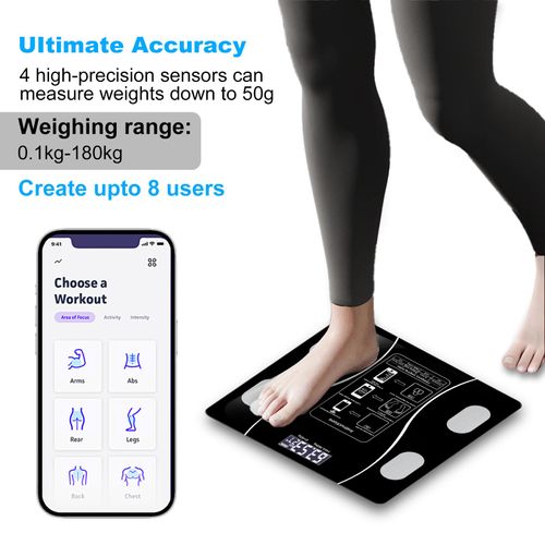 Intelligent Body Fat Scale, a Simple and Practical Digital Scale That can be Connected to a Mobile Digital Bathroom Scale to Display BMI, Body Fat, Muscle Mass, and Durable Weight Scale