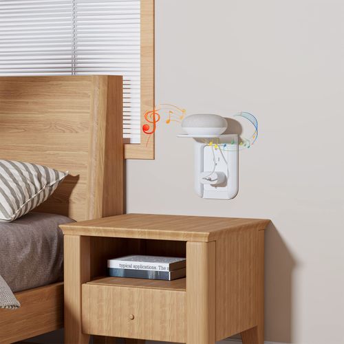 Outlet Shelf Wall Holder, Bathroom Shelf up to 10lbs Standard Vertical Duplex Wall Organizer for Smart Home Decor Space Saving Power Tools, Toothbrush (OLS001-W), 1 Pack, White