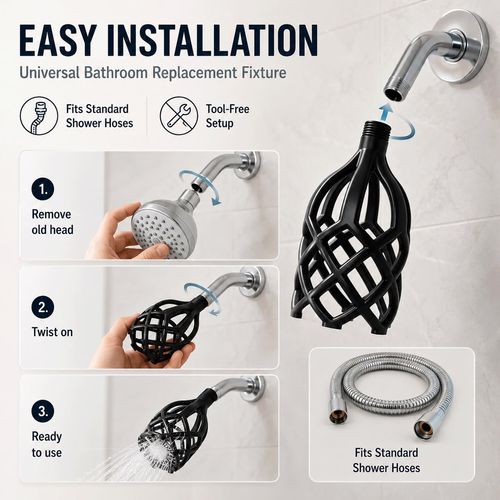 New Upgraded Men's Shower Head, Vortex Shower Head for Men & Pets Paws,Power Washer, High Pressure, Handheld Shower Heads for Cleaning, Bathroom Replacement Fixture, Fits Standard Shower Hoses