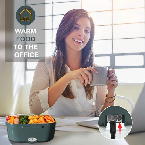 Electric Lunch Box Food Heater - Leakproof Portable Food Warmer heated lunch box for adults for Car/Home/Truck with 1.5L Removable Stainless Steel Container