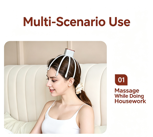 Electric Octopus Claw Scalp Massager Stress Relief Therapeutic Head Scratcher Stress Relief and Hair Stimulation