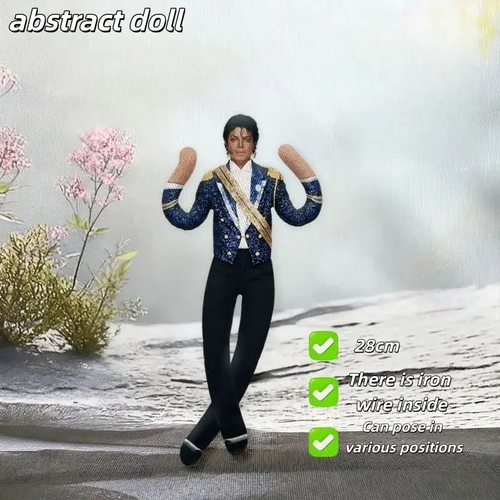 Michael Jackson Role-Playing Prop Doll, Plush Toy, Room Decor, Abstract Jointed Figure, Gift Item, Trendy Character Accessory, Multi Jointed Collectible