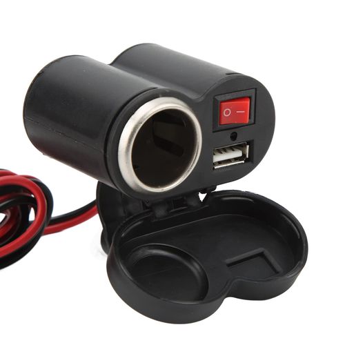 Motorcycle Phone, Motorcycle Handlebar Phone Cigarette Lighter Socket Single USB for Electronic Devices
