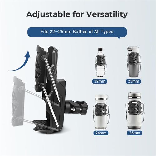 Adaptive Cycling & Motorcycle Cup Holder – Universal Bike/ATV/Boat Drink Mount, 360° Rotation Fit