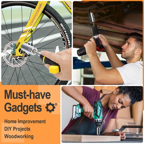 Super Universal Socket Tool, 7-19mm Universal Socket Wrench Set, Gator Grip with Power Drill Adapter Set, Valentine's Day Gift, Ideal Cool Gadgets for Birthday Gifts for Men Dad Husband