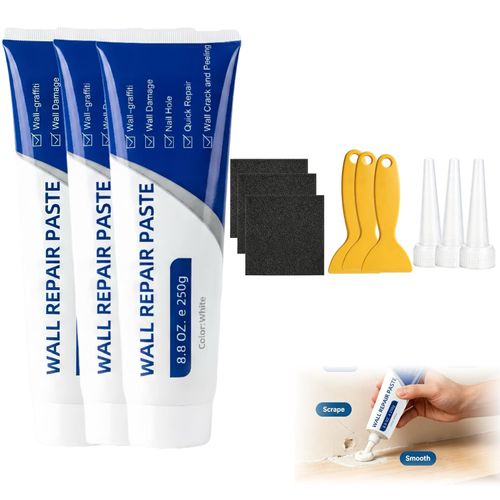 Home Drywall Patch Repair Kit - 250g Quick-Dry Mending Agent, Heavy-Duty Sealant for Concrete Repair, Instant-Grab Water-Resistant Adhesive Caulk, Self-Adhesive Fast-Fix Paste