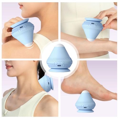 Heating & Vibrating Massage Ball for Back with Suction Cup, Electric Fascia Muscle Relief Ball for Back, Neck, Shoulder, Body Relaxation