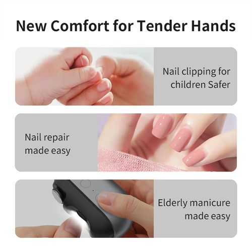 Electric Nail Clippers for Seniors, Upgraded 3 in 1 Automatic Electric Clippers for Thick Nails, Electric Nail Clipper, for Seniors Kids Adults