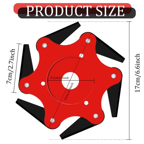 2PCS 6 Steel Razors Trimmer Head Reversible Metal Mn65 Weed Eater Blades, Brush Cutter Blades Professional Grass Trimmer Head Replacement with 1 Pack 6 Teeth Adapter Kit for String Trimmers