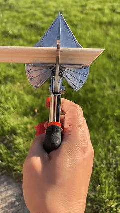 Miter Shears, 45-135 Degree Adjustable Angle Scissors, Quarter Round Cutter Tool with Spare SK5 Blades, Trunking Shears for Cutting PVC, Trim and Softwood Moulding
