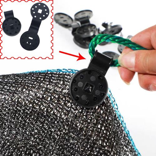 100 Pack Shade Cloth Heavy Duty Lock Grip, Round Plastic Sun Shade Net Clip, Reusable Sun Shade Clips for Garden, Patio Awnings, Greenhouse Fabric, Windproof Anti Bird Netting Clamps