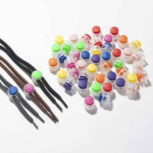 Plastic Cord Locks for Drawstrings Shoelaces, 100 Pcs Adjustable Round Cord Stops for Paracord, Backpacks