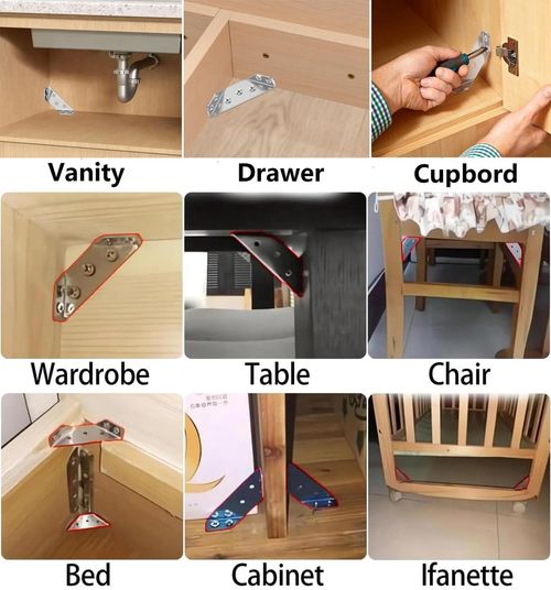 Furniture Corner Connector - 20PCS Universal Stainless Steel L Brackets with a total of 110 screws for Wood,Hardware Metal Angle Bracket Corner Braces,L Bracket for Shelves,Table,Cabinet,Drawer,Corner Brackets for Wood