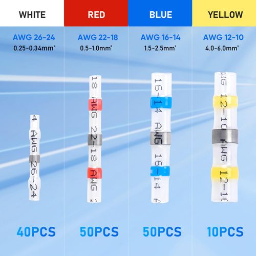 150 Pcs Solder Seal Wire Connectors, Heat Shrink Butt Splice | Waterproof & Insulated, No Crimping Tool Required, Weatherproof Solder Connectors for Automotive, RV and Home Electrical