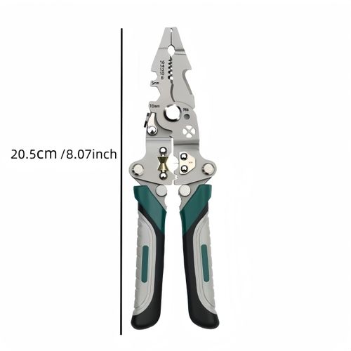 16 in 1 Multi Tool Multifunctional Folding Pliers Heavy-Duty Collapsible Electrician's Wire Stripper, Crimper & -Grade High Carbon Steel Tool Suitable for All Electrical Work, Precision Wire Strippin