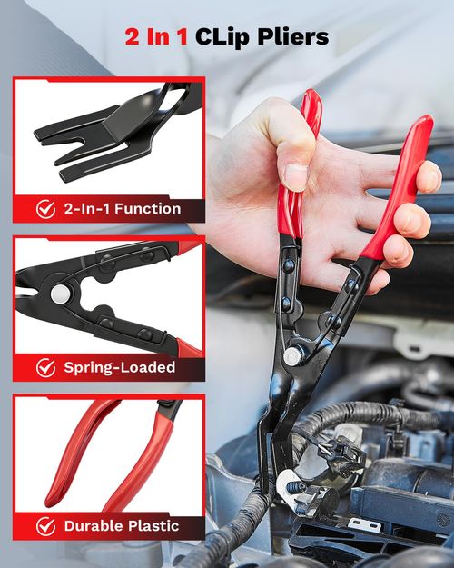 Electrical Disconnect Pliers & Connector Removal Tool Set 5PCS Precision Tips, Comfortable Non-Slip Grips, Reaches Tight Spaces, Reduces Connector Damage, Ideal for Auto Repairs