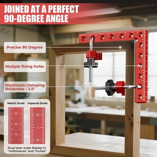 Corner Clamps for Woodworking 4pcs 5.5" 90 Degree Clamp with Box, Aluminum Alloy Clamp for Right Angle Positioning Squares Woodworking Tools for Frame, Drawer, Cabinets, Gifts for Men Dad