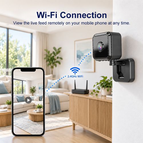 Color Night Vision Indoor or Outdoor Camera (Black), IP65 weather resistant, motion detection alerts, two-way audio
