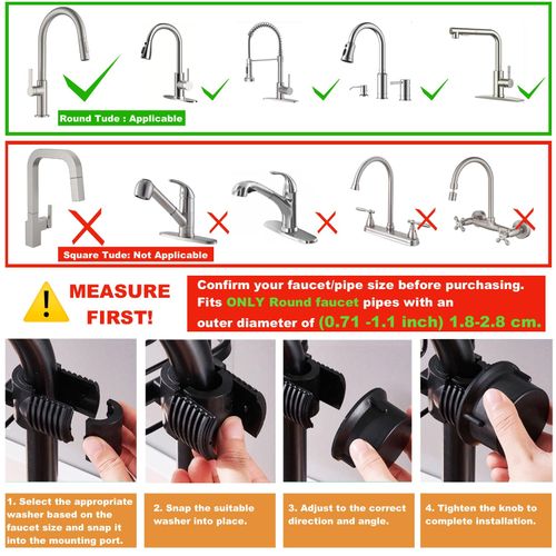 Sink Organizer Rack,Hanging Faucet Drain Rack with Drip Tray , Stainless Steel Detachable Sink Faucet Sponge Holder Over Faucet for Kitchen and Bathroom,Scrubbers, Soap,Brush