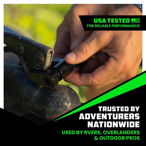 Trailer Coupler Lock Kit (2-5/16in Trailers) - Anti-Theft Steel, Heavy Duty Anti-Theft Lock for RV, Camper, Trailer, Boat & Caravan. Reinforced Solid Steel Build, Weatherproof.