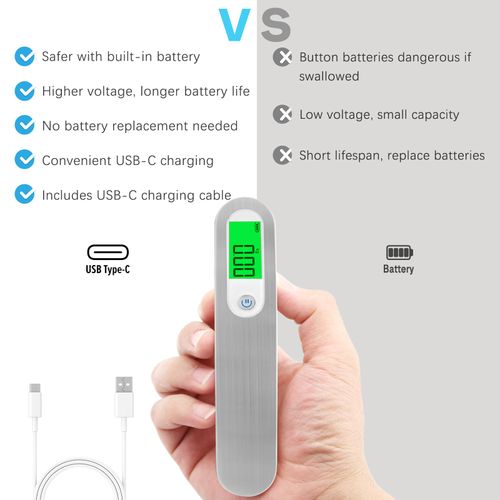 Rechargeable Luggage Scale with Strap & Type-C Port - Portable, Digital, High-Precision, and Ideal for Backpacks, Suitcases, and Carry-Ons - Up to 110lb/50kg Capacity -Strap, Silver
