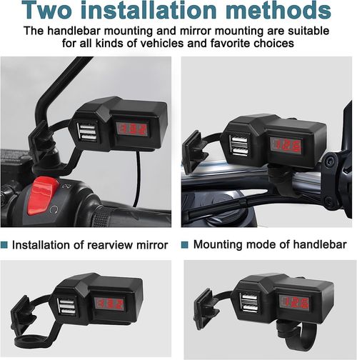 Motorcycle Phone, Motorcycle Handlebar Phone Cigarette Lighter Socket Single USB for Electronic Devices