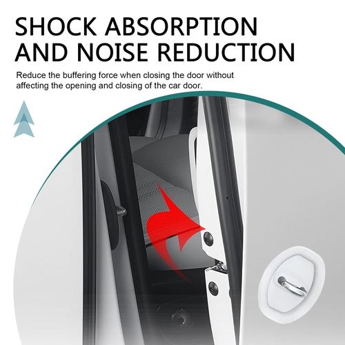 8 PCS Door Latch Lock Covers, Silicone Door Latch Protective Cover, Self-Adhesive Anti-Rust Noise Dampers Car Door Protector, Universal for Most Cars, Trucks, SUVs (Black)