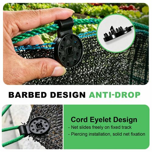 100 Pack Shade Cloth Heavy Duty Lock Grip, Round Plastic Sun Shade Net Clip, Reusable Sun Shade Clips for Garden, Patio Awnings, Greenhouse Fabric, Windproof Anti Bird Netting Clamps
