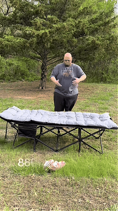 Folding Camping Cot, Extra Wide Heavy Duty Sleeping Cots, Camping Cot for Adults, Double-Layer Oxford Portable Travel Camp Bed w/Carry Bag for Home, Office Naps, Camping, Beach, Patio