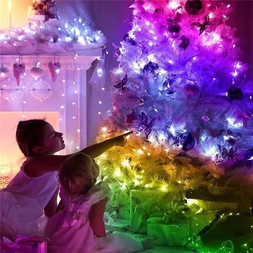 Fairy Lights 66ft 200 LED USB Twinkle String Light Plug in Silver Wire Lights with Remote 8 Modes Outdoor Waterproof Starry Lights DIY Party Wedding Christmas Decoration（Multicolor）