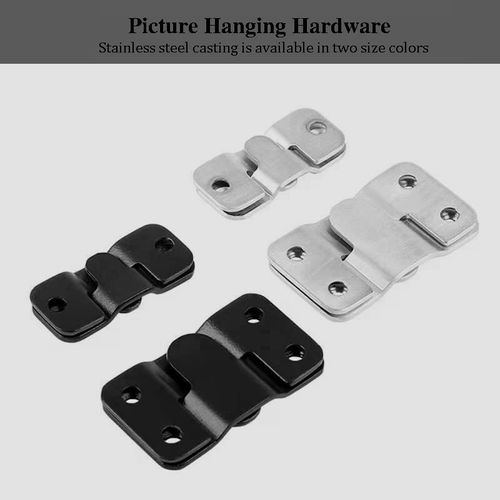 20 Pairs Stainless Steel Interlock Hanging Buckle Equipped with 80 Steel Screws, 44*19 mm Flush Mount Bracket, Interlocking Photo Frame Hook, Heavy Duty Picture Hanger Z Clip Bracket for Large Picture Display Art Gallery Wall Mount Hardware