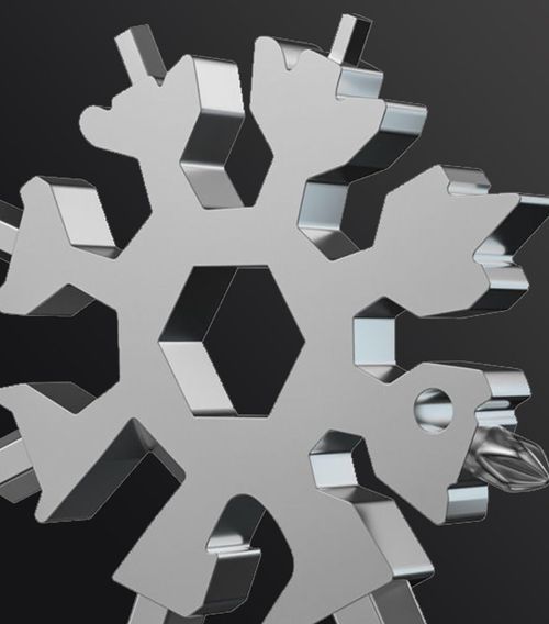 18 In 1 Snowflake Wrench, 4 Pcs 4 Color Zinc Alloy Multi-function Screwdriver and Bottle Opener