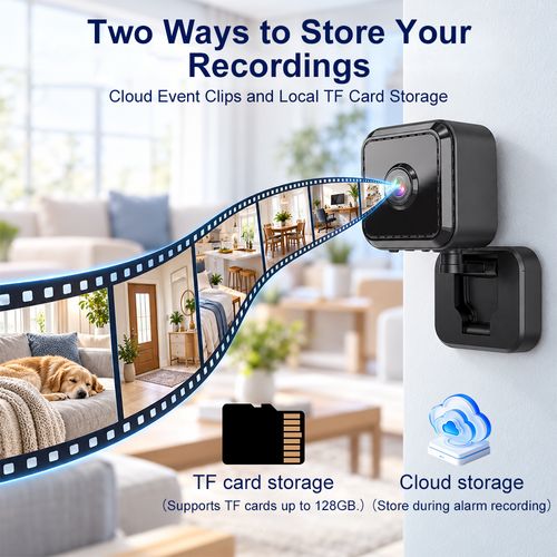 Color Night Vision Indoor or Outdoor Camera (Black), IP65 weather resistant, motion detection alerts, two-way audio
