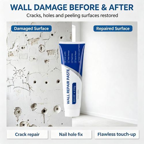 Home Drywall Patch Repair Kit - 250g Quick-Dry Mending Agent, Heavy-Duty Sealant for Concrete Repair, Instant-Grab Water-Resistant Adhesive Caulk, Self-Adhesive Fast-Fix Paste