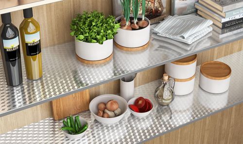 Waterproof Kitchen Stickers for Cabinets Heat Resistant Backsplash Wallpaper for Kitchen Wall Self Adhesive Shelf Drawer Liner Stove Silver Contact Paper 15.8x393.7 Aluminum Foil Sink Cover