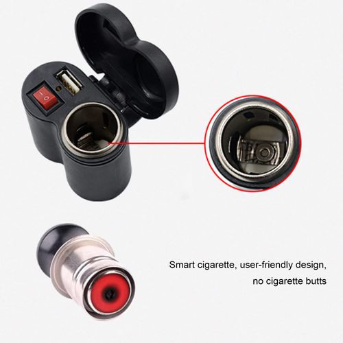 Motorcycle Phone, Motorcycle Handlebar Phone Cigarette Lighter Socket Single USB for Electronic Devices
