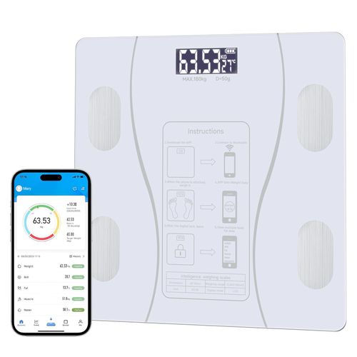 Intelligent Body Fat Scale, a Simple and Practical Digital Scale That can be Connected to a Mobile Digital Bathroom Scale to Display BMI, Body Fat, Muscle Mass, and Durable Weight Scale