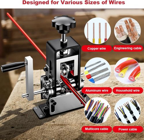 Manual & Electric Operable Wire Stripping Machine, Quick-Change Blade Wire Stripper, Cable Strippers, Heavy-Duty Specialty Metal Hand Tool for Scrap Cable Stripping & Cutting
