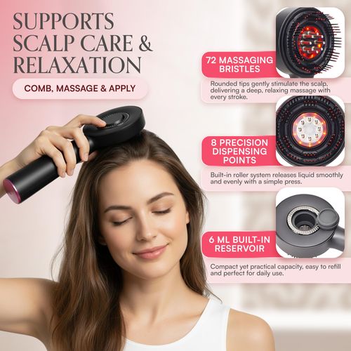 3-in-1 Electric Scalp Massager – Cordless Head Massager & Hair Oil Applicator, with Easy-to-Clean Magnetic Oil Dispenser - Scalp Brush for Home & Travel, Women and Men