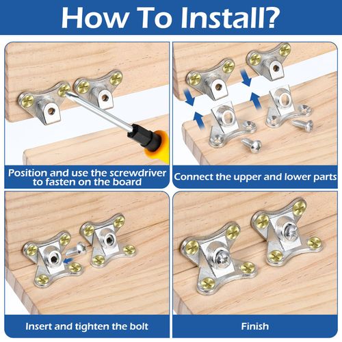 20 Pack L Bracket, Detachable Corner Brace, Heavy Duty Butterfly Metal Brackets with 80 Pcs Screws, Right Angle Support for Wood Furniture Cabinet Shelves Table Chair Bed, Silver