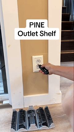 Outlet Shelf Wall Holder, Bathroom Shelf up to 10lbs Standard Vertical Duplex Wall Organizer for Smart Home Decor Space Saving Power Tools, Toothbrush (OLS001-W), 1 Pack, White