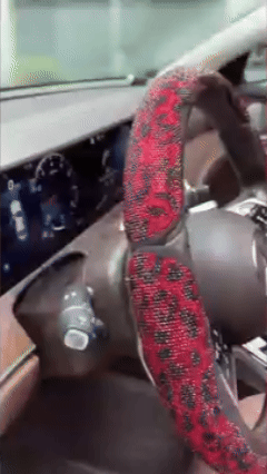 Car Bling Steering Wheel Cover,  Leopard , Anti-Slip