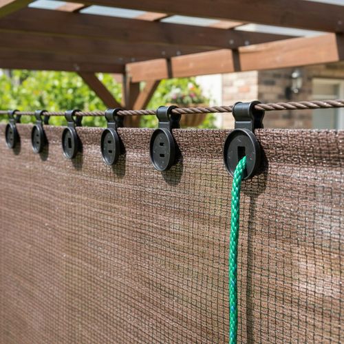 100 Pack Shade Cloth Heavy Duty Lock Grip, Round Plastic Sun Shade Net Clip, Reusable Sun Shade Clips for Garden, Patio Awnings, Greenhouse Fabric, Windproof Anti Bird Netting Clamps